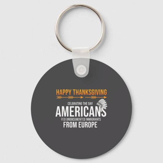 Prettig Thanksgiving, Native American Truth_ Ameri Sleutelhanger (Voorkant)