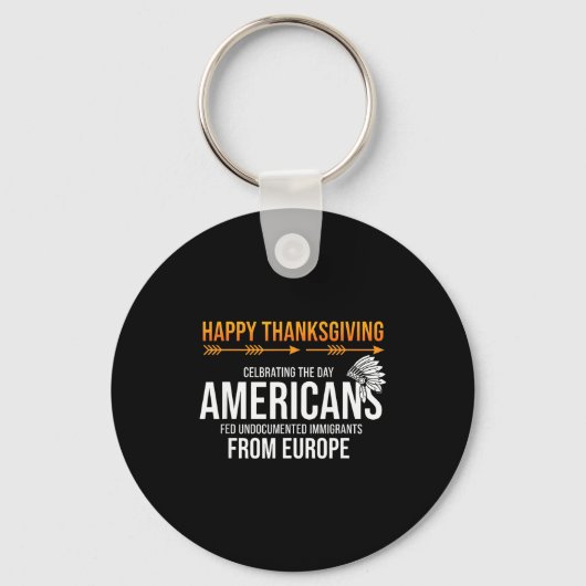 Prettig Thanksgiving, Native American Truth_ Ameri Sleutelhanger (Voorkant)