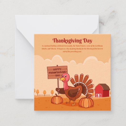 Prettig Thanksgiving Notitiekaartje (Voorkant)