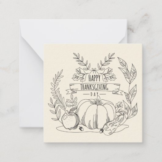 Prettig Thanksgiving Notitiekaartje (Voorkant)