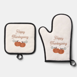 Prettig Thanksgiving Pompoen Herfst Ovenwant & Pannenlap Set