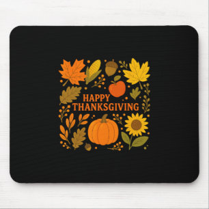 Prettig Thanksgiving Pompoen Herfstbladeren Oogst Muismat