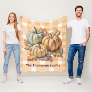 Prettig Thanksgiving Pompoenen & Herfstbladeren Fleece Deken