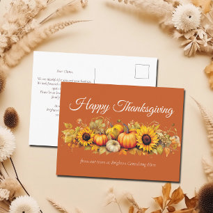 Prettig Thanksgiving Pompoenveld Aangepaste Oranje Feestdagenkaart