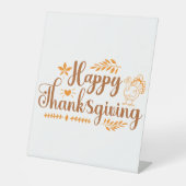 Prettig Thanksgiving Reclamebord Met Voetstuk (Voorkant)