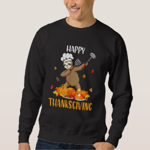 Prettig Thanksgiving Schattige Dabbende Luiaard Ch Trui