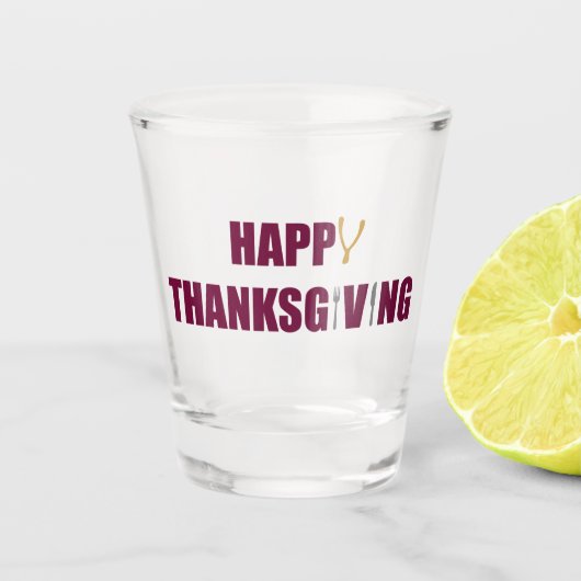 Prettig Thanksgiving Shot Glas (Voorkant)