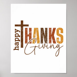 Prettig Thanksgiving vakantie christelijke familie Poster