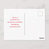 Prettig Thanksgiving Van Makelaar Nieuw Thuis Herf Briefkaart (Achterkant)
