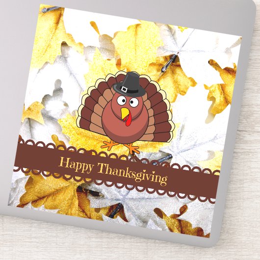 Prettig Thanksgiving van meneer Turkey Sticker (Detail)