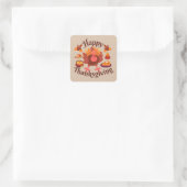 Prettig Thanksgiving Vierkante Sticker (Tas)