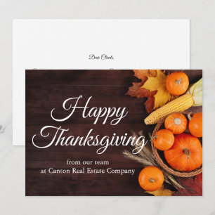 Prettig Thanksgiving Zakelijke Pompoenen Aangepast Feestdagenkaart