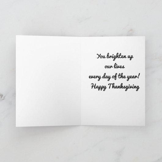 *PRETTIG THANKSGVING* voor onze *DOCHTER* Kerstkaa Feestdagen Kaart (Binnen)