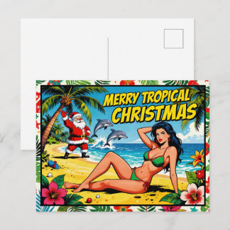 Prettig Tropisch Kerstfeest Briefkaart