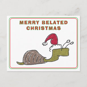 Prettig uitgesteld Kerstslak Late Kerst Feestdagenkaart
