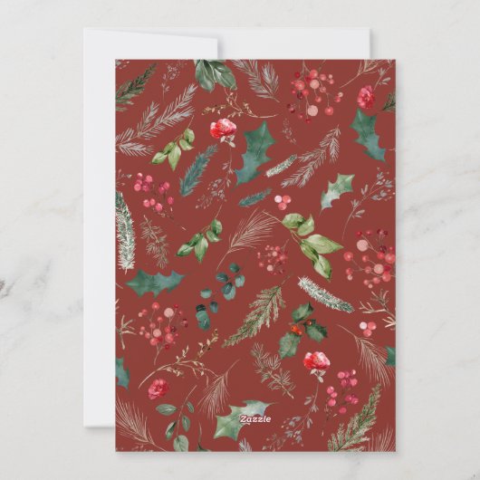 Prettig Vakantie Bloemboog 1 Foto Feestdagenkaart (Achterkant)