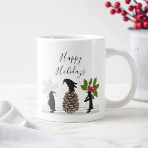 Prettig Vakantie Feestelijke Grappige Kerst Pinguï Extra Grote Beker