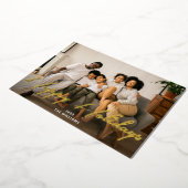 Prettig Vakantie Gold Borstel Schrift Foto Real Folie Feestdagenkaart (Gedraaid)