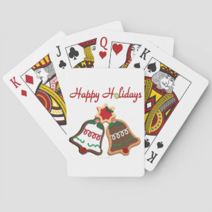 Prettig Vakantie Kerst Koek Bellen Pokerkaarten
