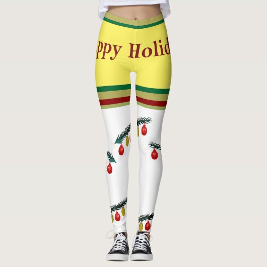 Prettig Vakantie Kerst Legging (Voorkant)
