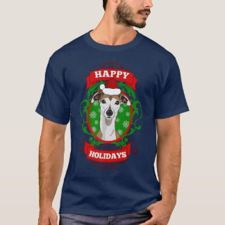 Prettig vakantie Kerstmis Hond Liefhebber Kerstman T-shirt