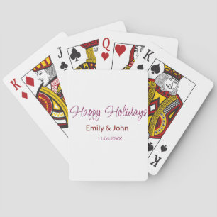 prettig vakantie maron naam datum winter kerstfees pokerkaarten