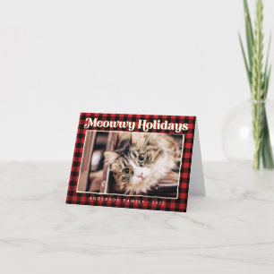 Prettig Vakantie Modern Plaid Grappige Huisdier Ka Feestdagen Kaart