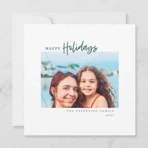 Prettig Vakantie Modern Script Minimalistische Fot Feestdagenkaart