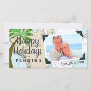 Prettig Vakantie Naamse Tropische Florida Vakantie Feestdagenkaart