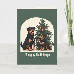 Prettig vakantie Rottweiler Honden Feestdagen Kaart