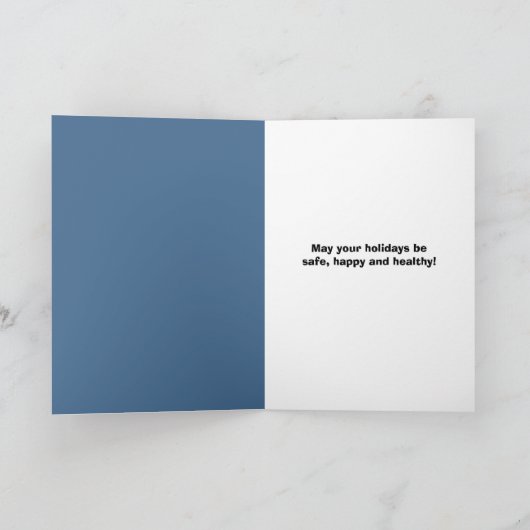 Prettig Vakantie Sneeuwman met Mondkapje Feestdagen Kaart (Binnen)