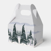 Prettig Vakantie Winterbomen Modern Kerstfeest Bedankdoosjes (Achterkant)