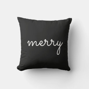 Prettig Vakantie Zwart Wit Script Minimalistisch M Kussen