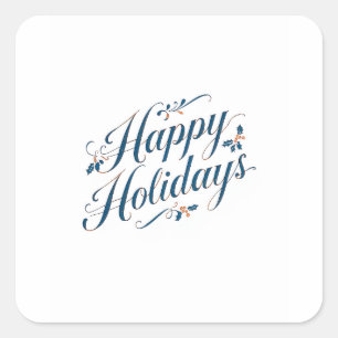 Prettig Vakantiefeest Kerstmis Familie Nieuwjaar Vierkante Sticker