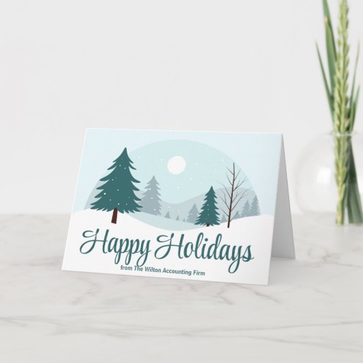 Prettig Vakantieseizoen Mooie Winterlandschap Bedr Feestdagen Kaart (Voorkant)