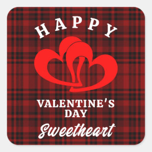PRETTIG VALENTIJN DAG LIEFJE VIERKANTE STICKER