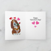 Prettig Valentijnsdag Basset Hondenkaart Kaart (Binnen)