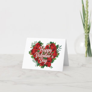 Prettig Valentijnsdag Bloemrijke Rozen Hart Kaart
