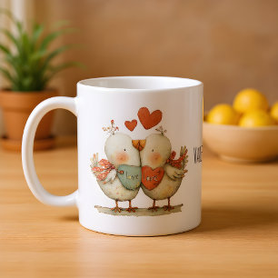 Prettig Valentijnsdag Cute Love Birds Koffiemok