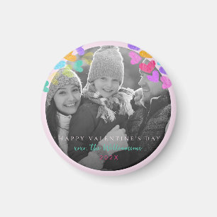 Prettig Valentijnsdag Cute Pastel Hartjes Foto Magneet