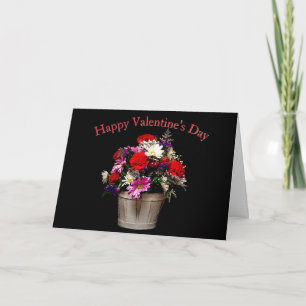 Prettig Valentijnsdag Elegante bloemenboeket Groet Kaart