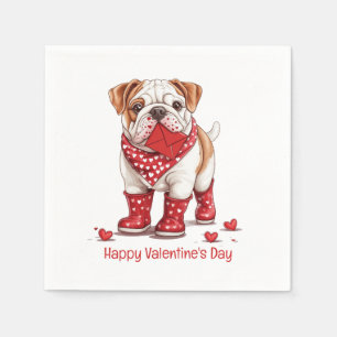 Prettig Valentijnsdag Engelse Bulldog Servet