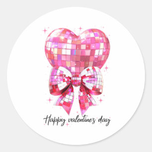 Prettig Valentijnsdag Funny Coquette Disco Bal Hij Ronde Sticker