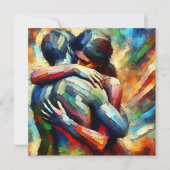 Prettig Valentijnsdag | Geliefden omhelzen Kaart (Voorkant)