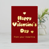 Prettig Valentijnsdag Glitter Folie Feestdagenkaart (Staand Voorkant)