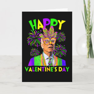 Prettig Valentijnsdag Grappige Joe Biden Mardi Gra Kaart
