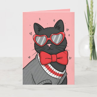Prettig Valentijnsdag Mooie Kat in Trui Feestdagen Kaart