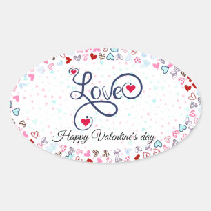 Prettig Valentijnsdag Ovale Sticker