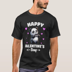 Prettig Valentijnsdag Panda Dierenliefhebber Harte T-shirt