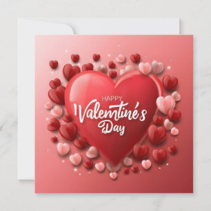 Prettig Valentijnsdag Rode Hart Liefde Feestdagenkaart